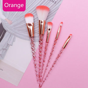 Women 10pcs Unicorn Glitter Makeup Brushes Set