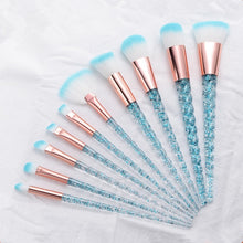 Load image into Gallery viewer, Women 10pcs Unicorn Glitter Makeup Brushes Set