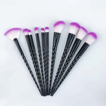 Load image into Gallery viewer, Women 10pcs Unicorn Glitter Makeup Brushes Set