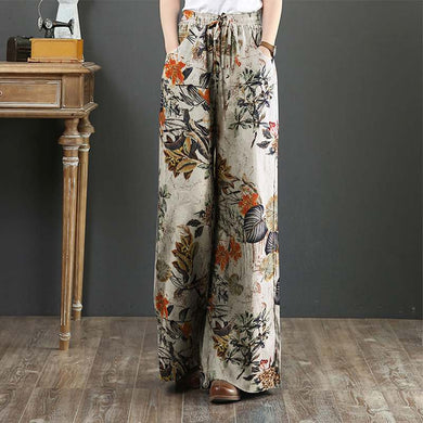 ZANZEA Women Elastic Waist Long Pants