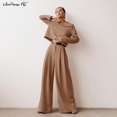 MNEALWAYS18 Women Classic Wide Leg Pants