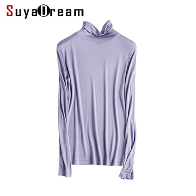 SUYADREAM Turtleneck Long Sleeve Bottoming-Shirt